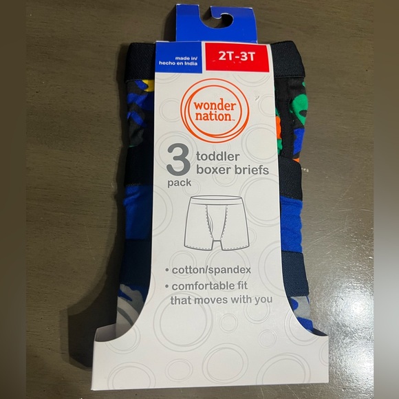 Wonder Nation Toddler Boys 3 Pack Boxer Briefs - Picture 2 of 4